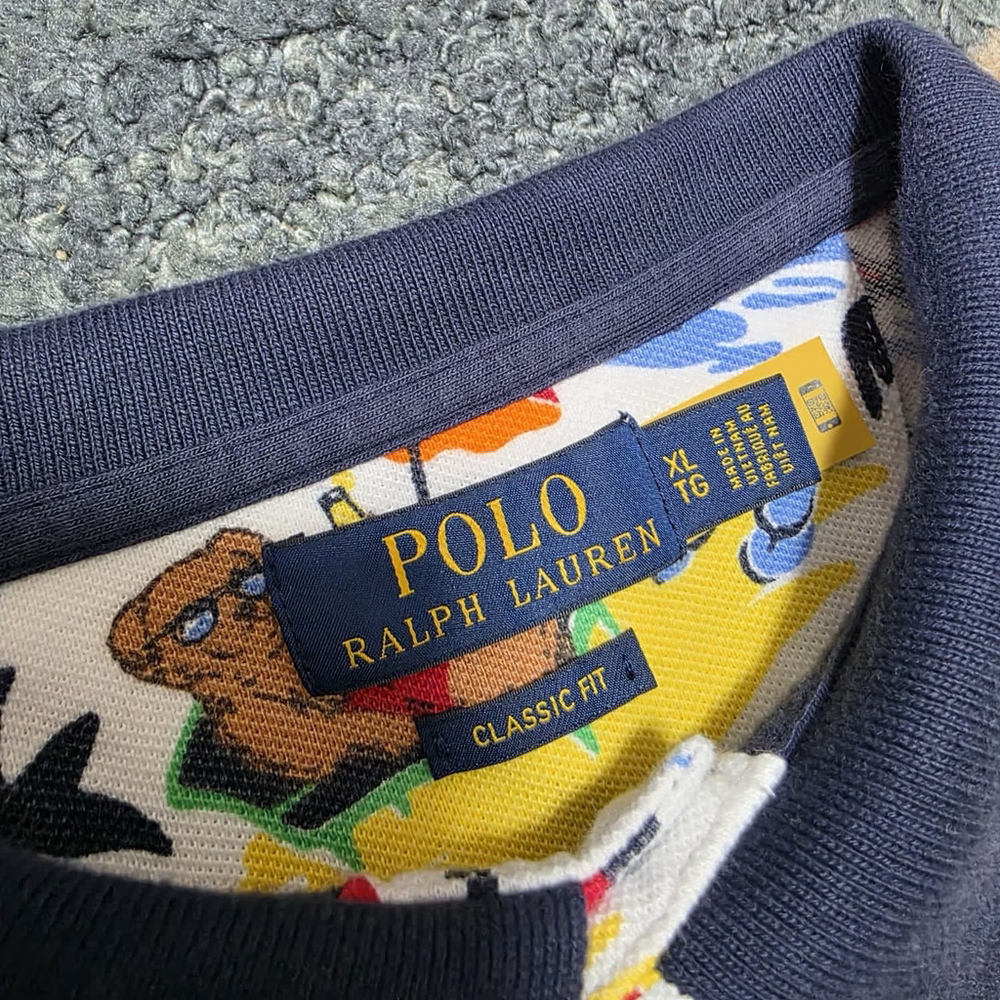 Polo Ralph Lauren Bear Nautical All-Over Beach Print Polo Shirt Men’s XL - Picture 10 of 14